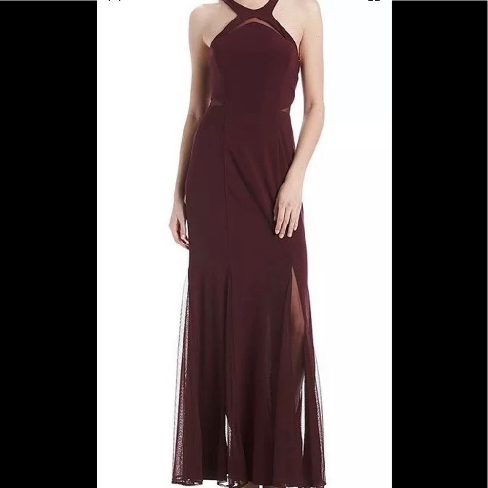 Women’s Formal Dress NW Collections Size 12 Burgundy Red Maxi Gown